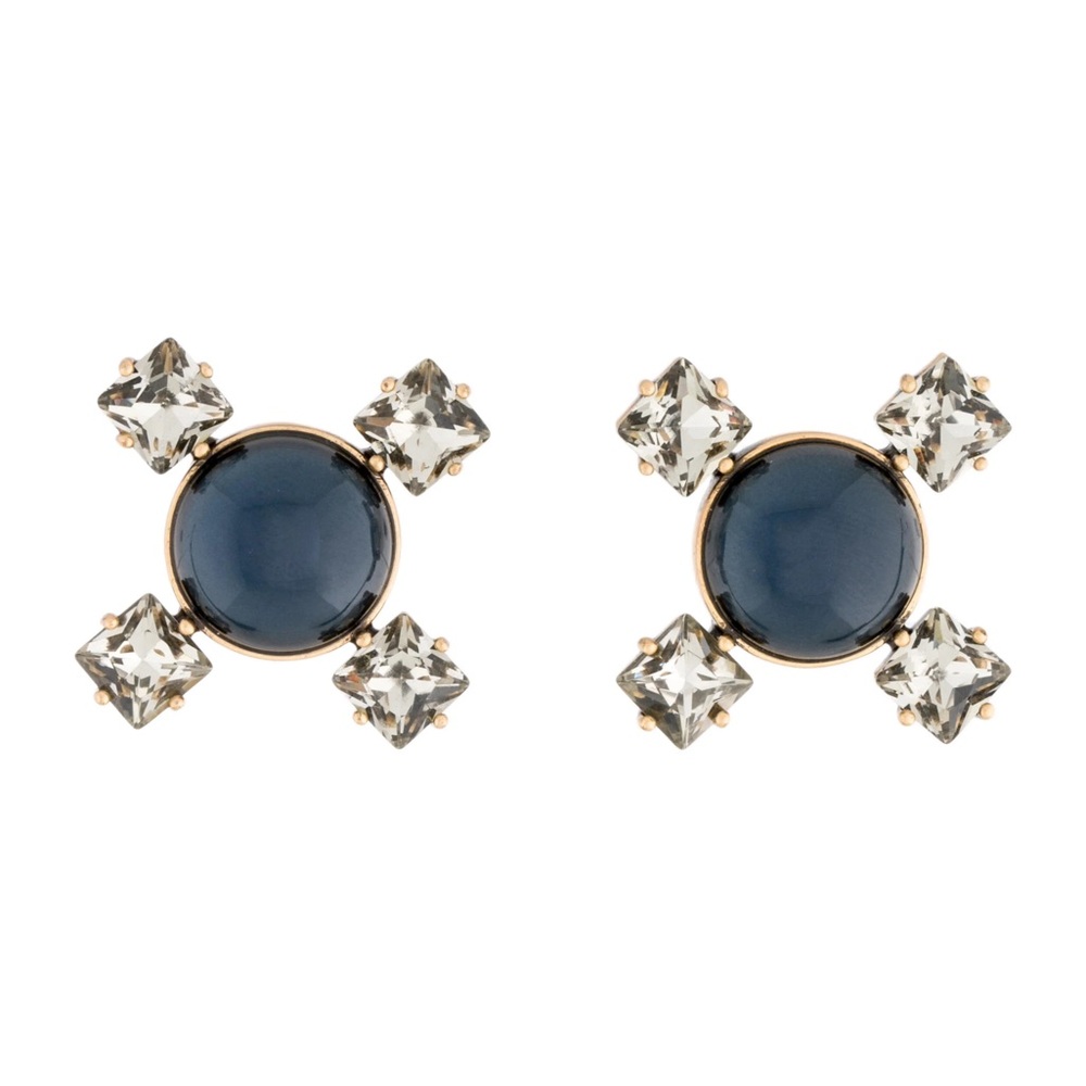 Tory Burch Stone Clip Earrings BNWOT